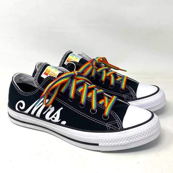 Converse Ctas Low Top Canvas Black Wedding Women's Sneakers Custom 171213C-BLWT - Picture 1 of 12